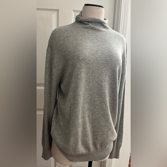 Neu Nomads NWOT Cotton Cashmere Mockneck Pullover Sweater Heather Gray M NWOT - Picture 2 of 6